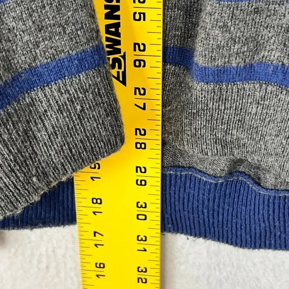 Yoon By Anthropology Grey Blue Long Sleeve Knit Sweater Women's Size L V-Neck